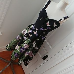 Anthropologie cotton garden butterfly dress